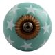  Sea Green Star Ceramic Cabinet Knob